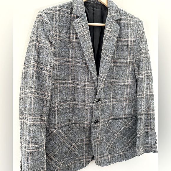 Women’s Plaid Button Down Business Casual Front Pocket Relaxed Fit Blazer - Picture 3 of 4